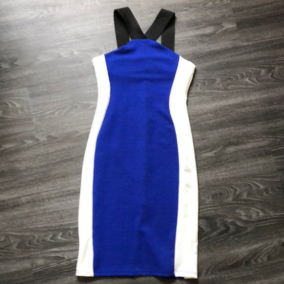 Hot Gal Dresses & Skirts - Bodycon dress blue and white